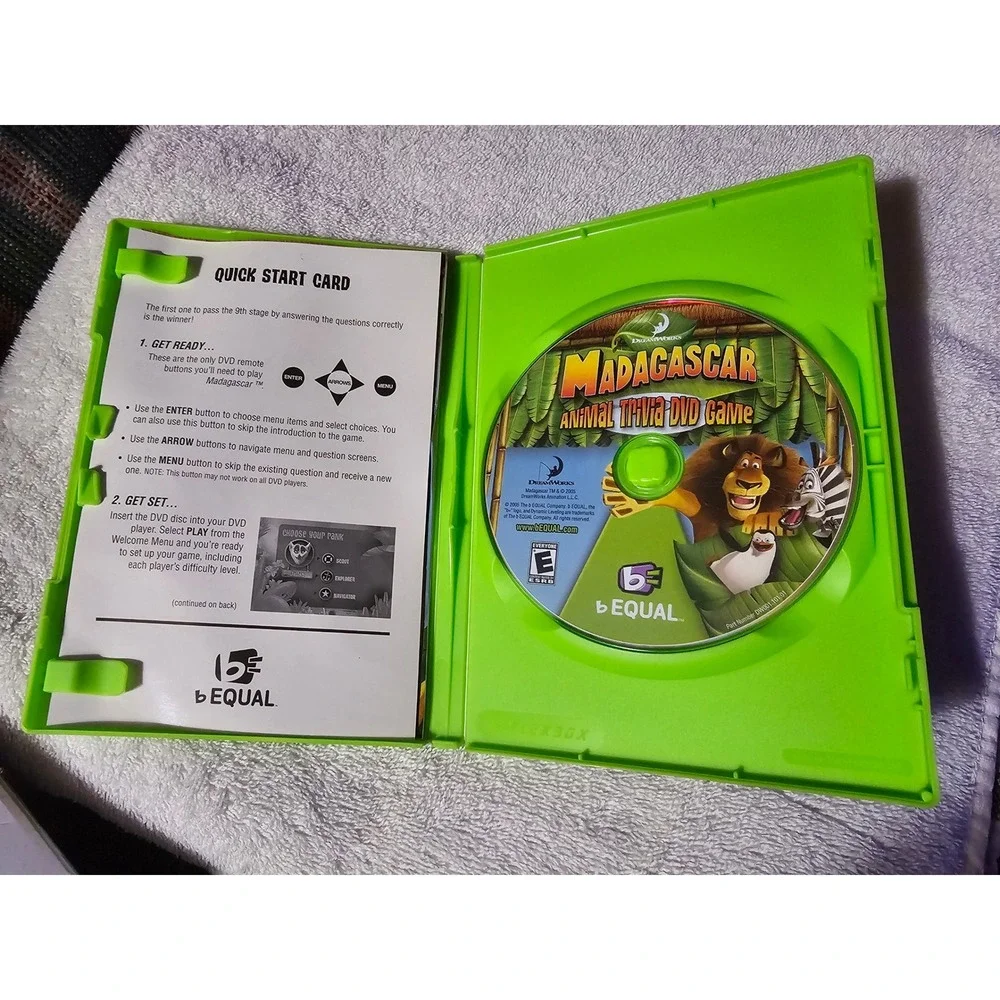 Dreamworks Madagascar Animal Trivia DVD Game Family Fun Ages‎ 6-106
